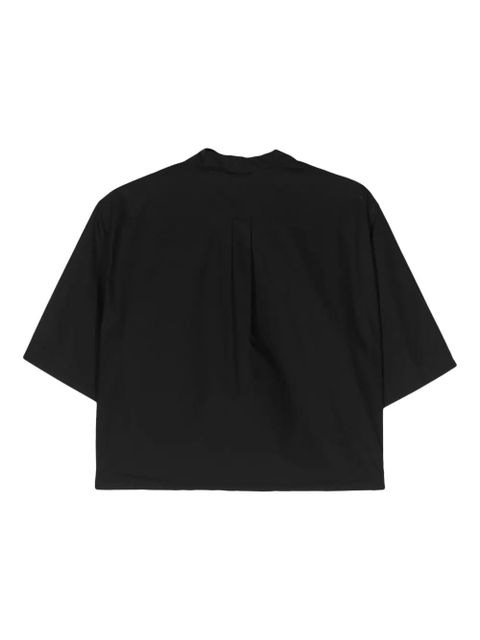 TOTEME classic-collar cropped shirt - Black - zdjęcie produktu nr 2