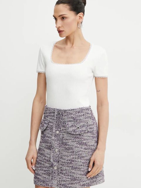 Morgan t-shirt DLUBI damski kolor beżowy DLUBI