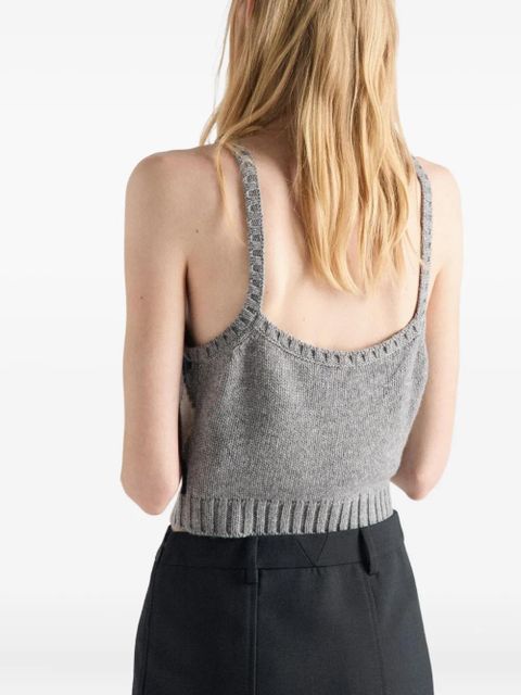 Prada argyle-pattern ribbed top - Grey