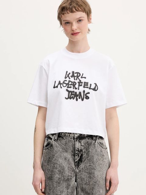 Karl Lagerfeld Jeans t-shirt bawełniany damski kolor biały B1W17054 - zdjęcie produktu nr 1