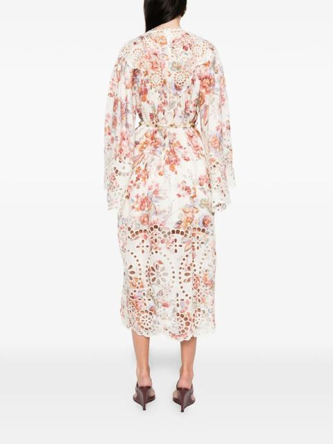 ZIMMERMANN Awaken embroidered yoke midi dress - Neutrals - zdjęcie produktu nr 2