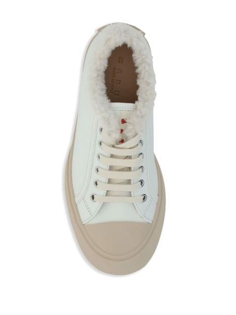 Marni Pablo lace-up shearling-trim sneakers - White