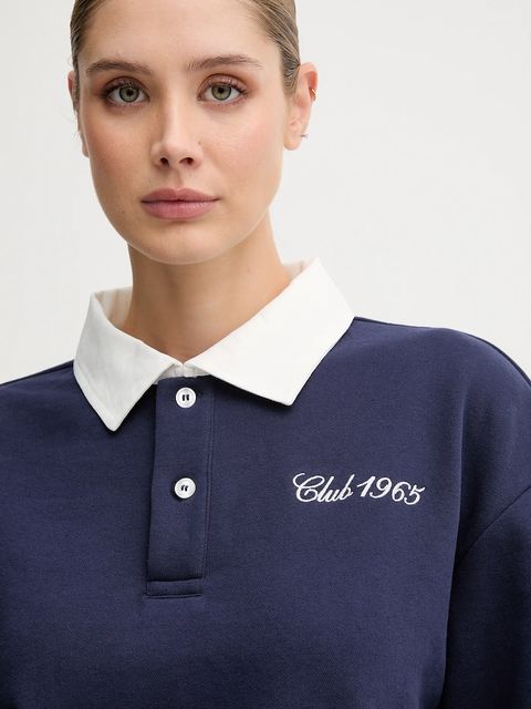 United Colors of Benetton bluza damska kolor granatowy z aplikacją 3WNWD3011