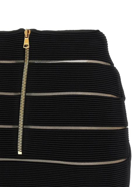 Balmain V-waist zip-fastening mini skirt - Black