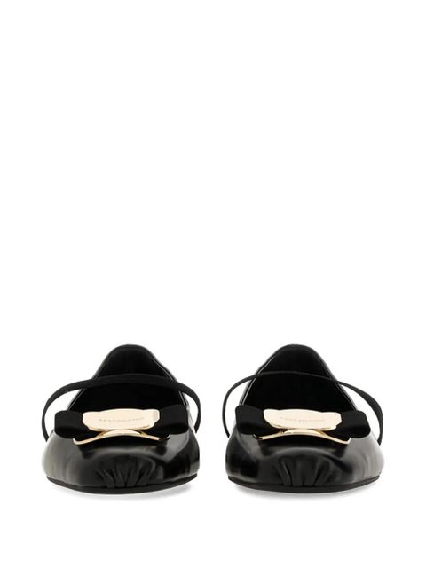 Ferragamo New Vara ribbon-strap ballet flats - Black