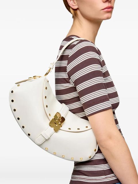 GANNI buckle embellished shoulder bag - White
