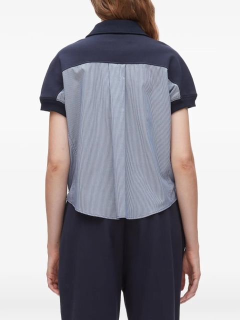 3.1 Phillip Lim striped panelled polo top - Blue