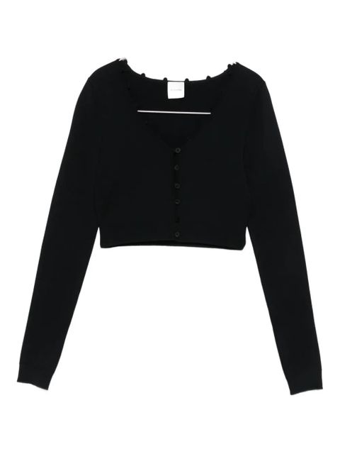 Nanushka button-front ruffled cardigan - Black