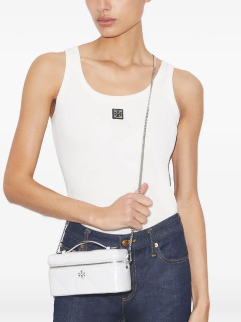 Tory Burch Kira diamond-quilt distressed vanity case - White - zdjęcie produktu nr 2