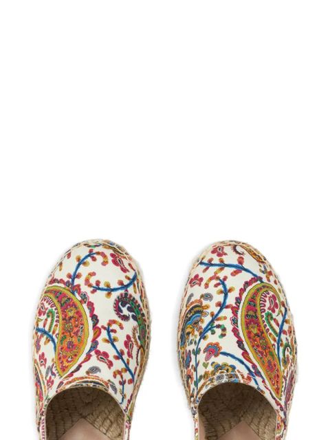ETRO printed cotton espadrilles - White