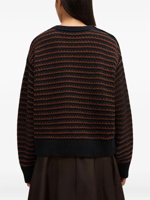 GANNI button striped knitwear - Black