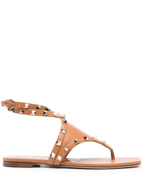 Valentino Garavani Rockstud leather sandals - Brown