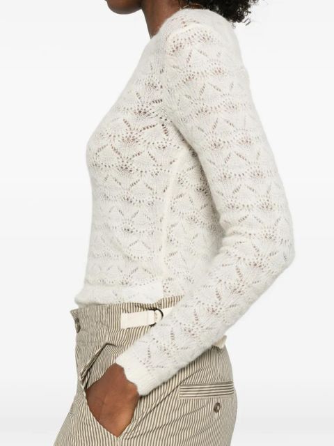 MARANT ÉTOILE Leonette openwork scalloped sweater - Neutrals