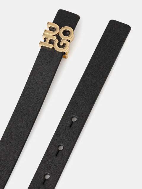 HUGO pasek skórzany damski kolor czarny 50554084 - zdjęcie produktu nr 2