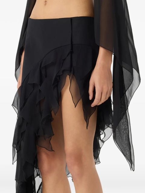 Blumarine ruffled asymmetrical skirt - Black