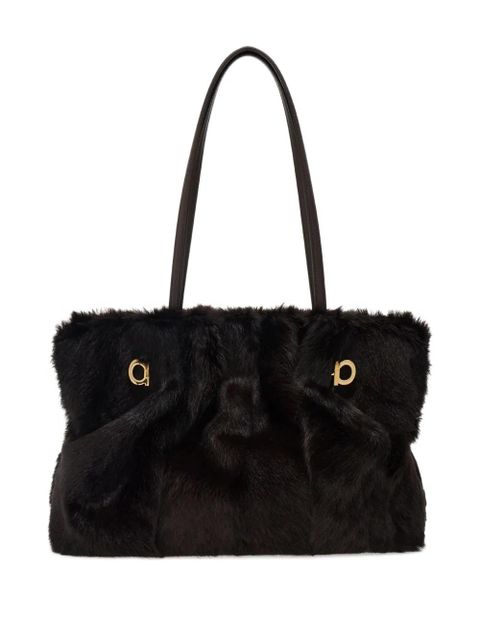 Ferragamo Gancini leather shoulder bag - Brown - zdjęcie produktu nr 2