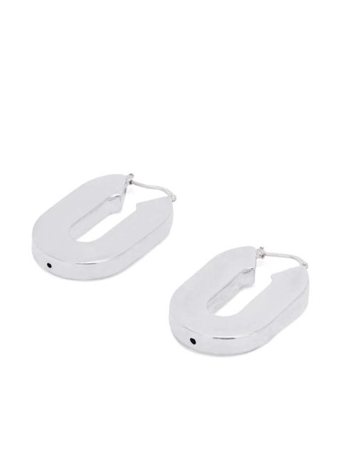 Jil Sander logo-engraved hoop earrings - Grey - zdjęcie produktu nr 2