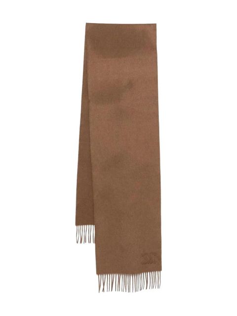 Max Mara monogram-embroidered fringed stole - Brown - zdjęcie produktu nr 1