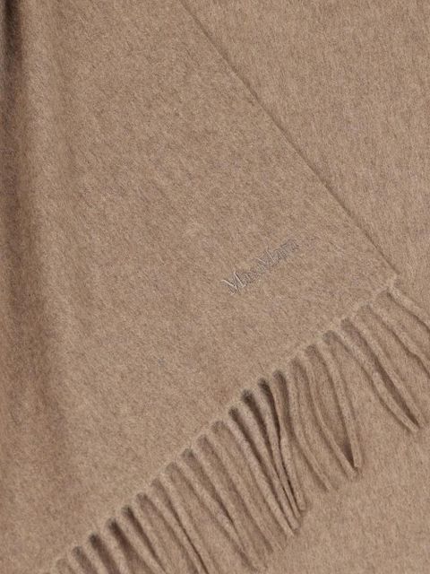 Max Mara logo-embroidered fringed scarf - Neutrals - zdjęcie produktu nr 2