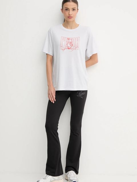 Puma legginsy damskie kolor czarny z aplikacją 688075