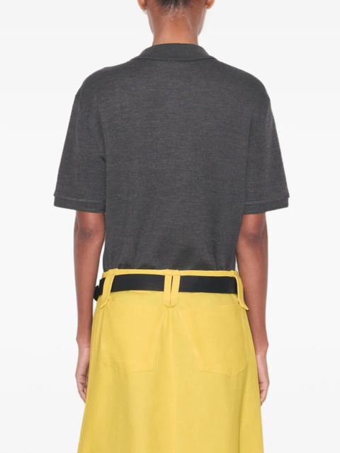 Tory Burch oversized silk polo - Grey