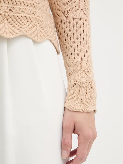 Fracomina kardigan damski kolor beżowy ciepły FS25WT8016K53801