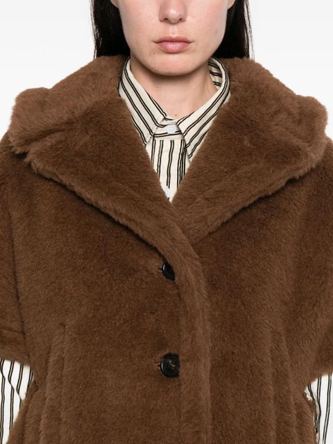 Max Mara button-up teddy-textured jacket - Brown