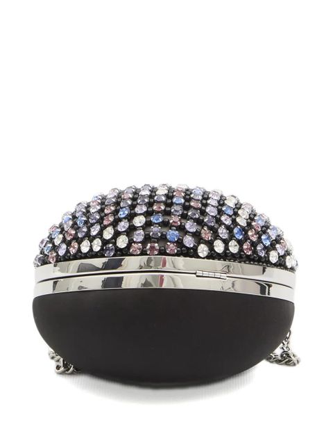 Self-Portrait crystal-embellished heart clutch bag - Black - zdjęcie produktu nr 2