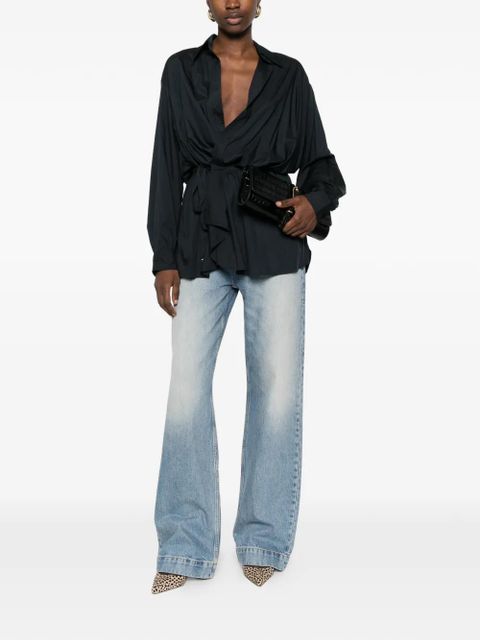 ISABEL MARANT Keren wrap-design blouse - Black - zdjęcie produktu nr 2