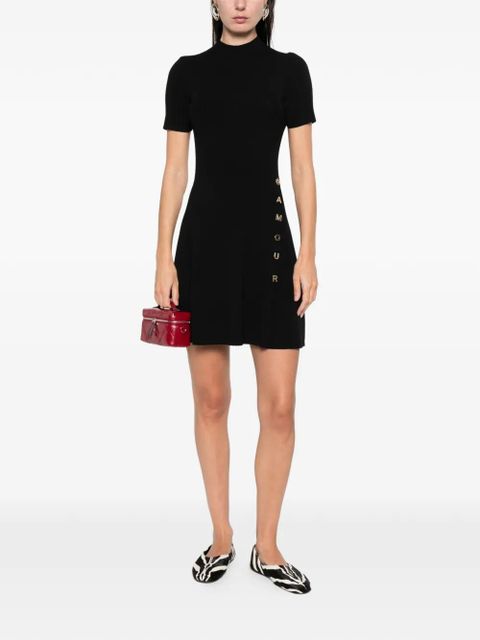 Maje button-ribbed knitted mini dress - Black