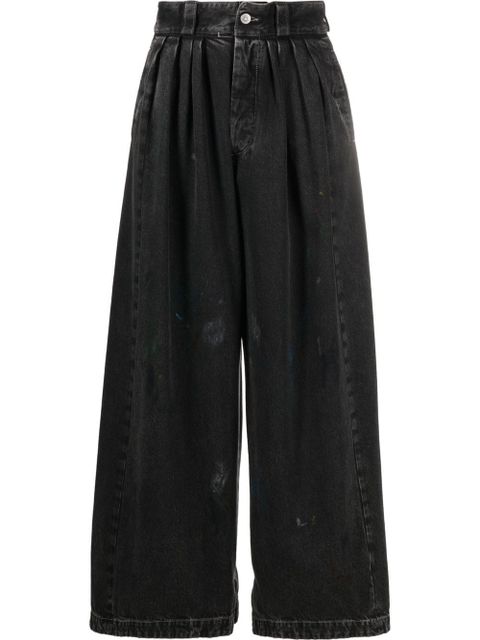 Maison Margiela paint-splatter wide-leg jeans - Black - zdjęcie produktu nr 1