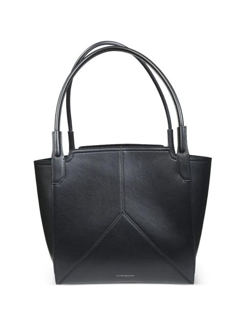 Victoria Beckham topstitched leather tote bag - Black - zdjęcie produktu nr 1