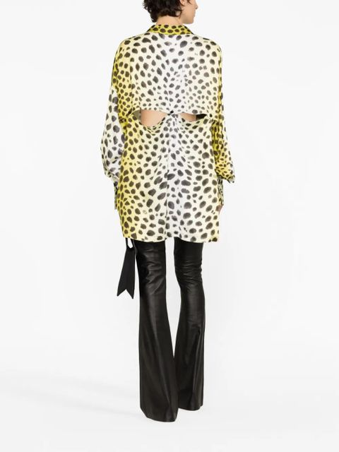 The Attico Kota leopard-print shirt - Yellow