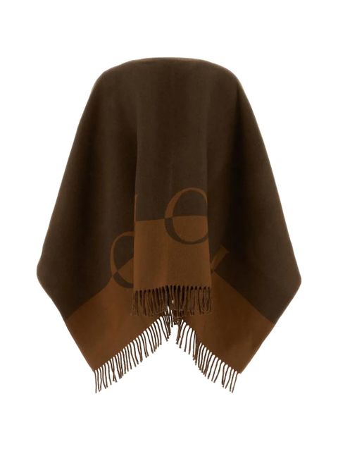 Gucci logo-embllishment fringed-hem cape - Brown - zdjęcie produktu nr 2
