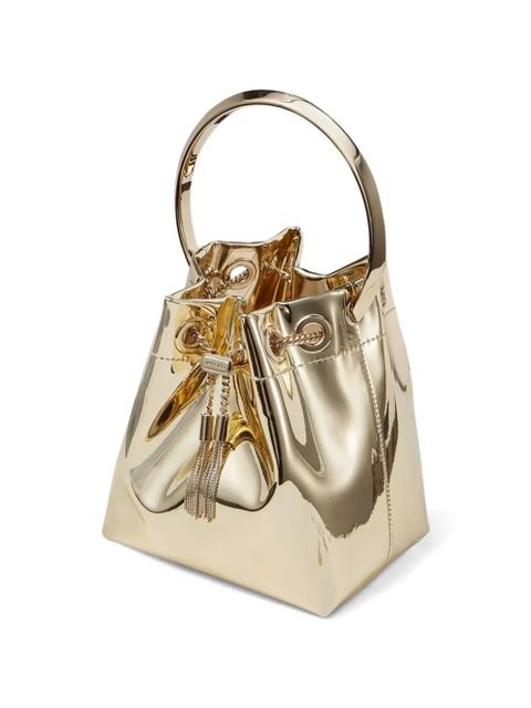 Jimmy Choo Bon Bon metal-handle tassel-detail mini bag - Gold