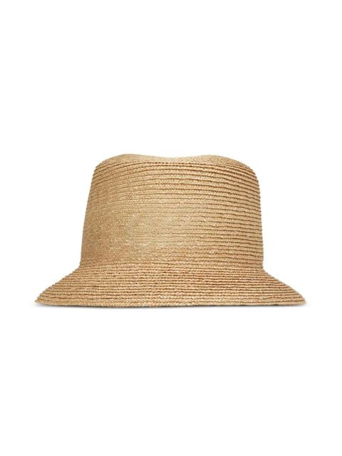 Saint Laurent logo-plaque straw bucket hat - Neutrals - zdjęcie produktu nr 2