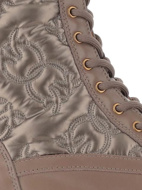 PINKO Love Birds-detail lace-up boots - Brown