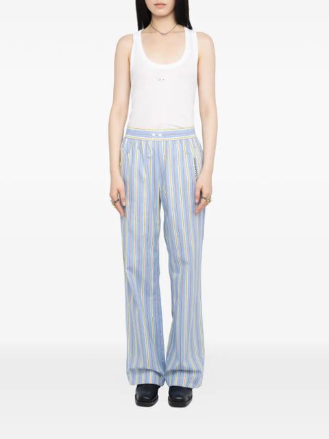 Zadig&Voltaire logo-detail striped trousers - Blue