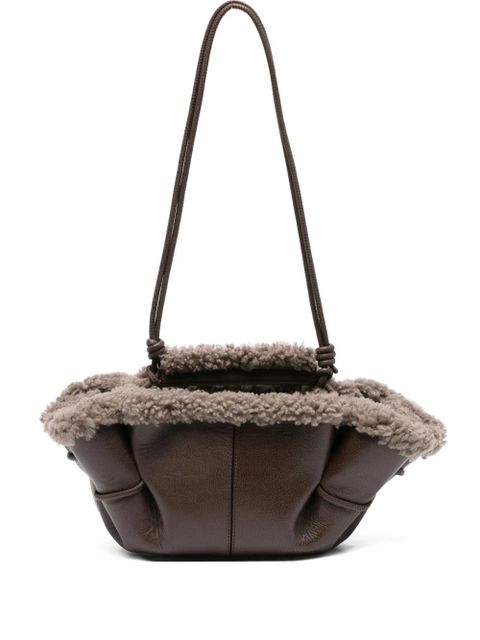 Hereu leather shearling tote bag - Brown - zdjęcie produktu nr 1
