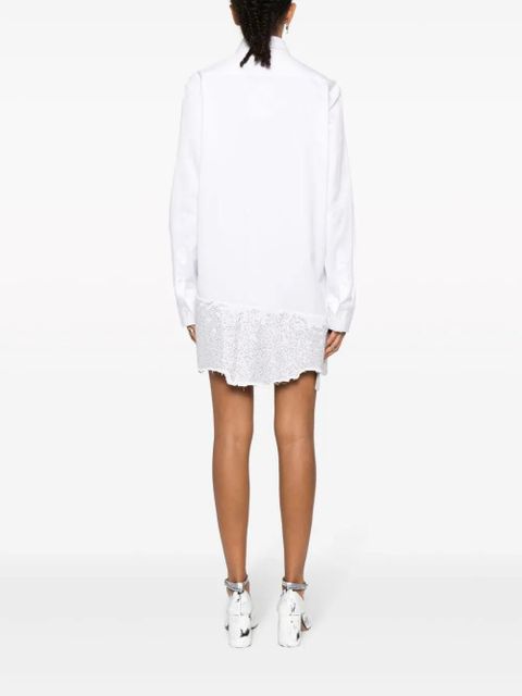 JW Anderson crystal-embellished cotton shirtdress - White