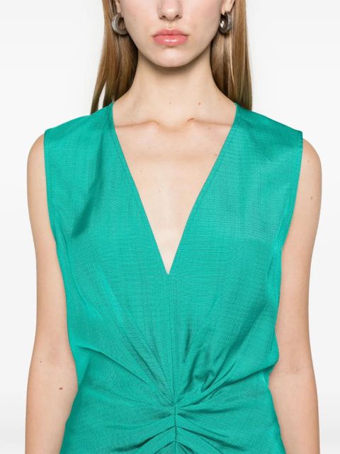 Victoria Beckham sleeveless gathered midi dress - Green