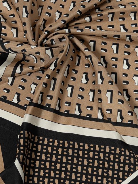 BOSS apaszka jedwabna kolor beżowy wzorzysta 50536118 - zdjęcie produktu nr 2