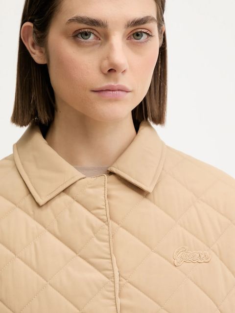 Guess kurtka BIANCA kolor beżowy przejściowa V5YL13 WHE92