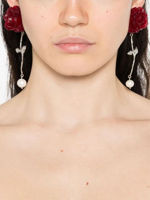 Magda Butrym rose-appliqué earrings - Silver - zdjęcie produktu nr 2