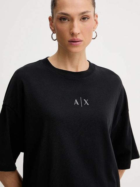Armani Exchange t-shirt bawełniany damski kolor czarny XW001342 AF17172