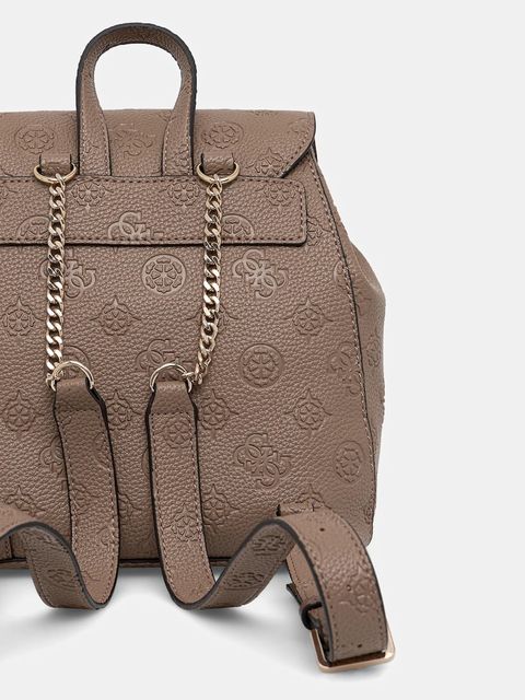 Guess plecak CRESIDIA damski kolor beżowy mały z aplikacją HWPD98 88310