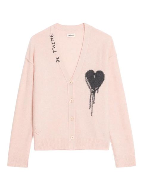 Zadig&Voltaire Mirkaz heart-detail cardigan - Pink - zdjęcie produktu nr 1
