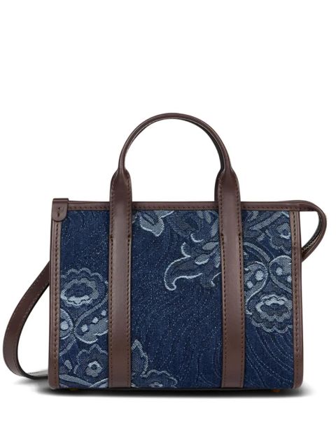 ETRO mini floral-jacquard denim tote bag - Blue - zdjęcie produktu nr 1