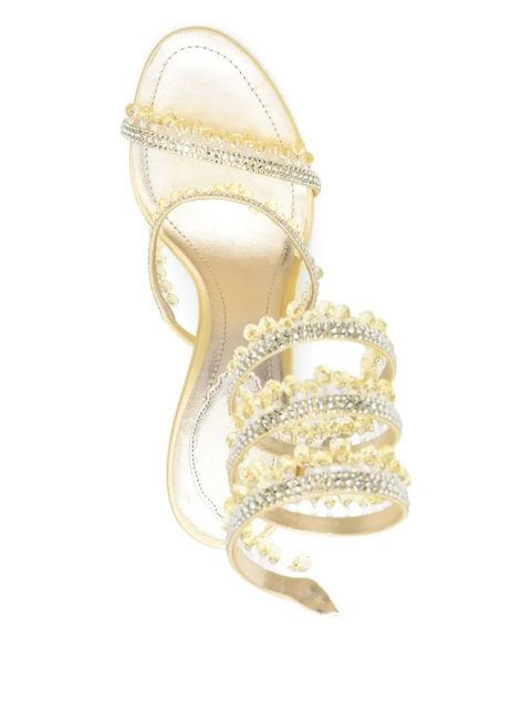 René Caovilla 105mm Chandelier strass heeled sandals - Yellow
