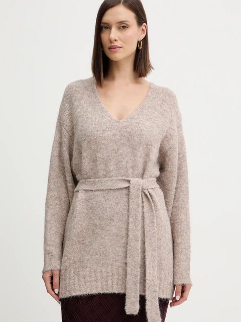 Guess sweter z domieszką wełny KIYOKA damski kolor brązowy W5BR0P Z4302